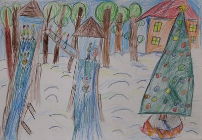 Короткова Екатерина,7 лет, "Городская горка"