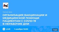 Прямой эфир об организации вакцинации и медицинской помощи пациентам с COVID-19 в нерабочие дни