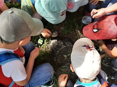 С рюкзачком за спиной