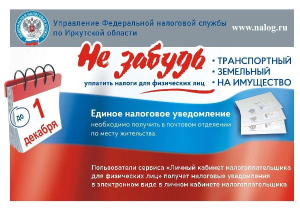 Уплатите налоги не позднее 1 декабря 2025 года